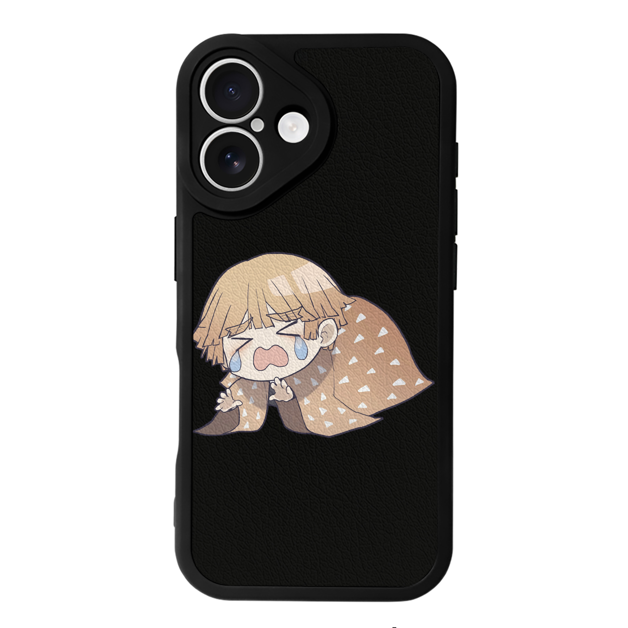 （画像用） 鬼滅の刃（きめつのやいば）我妻 善逸／あがつま ぜんいつ Agatsuma Zenitsu 【iPhone 16シリーズ対応】シリコンスマホケース（レザー調） 材質：シリコン